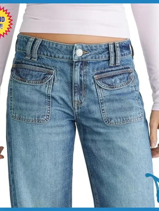 Low-Rise Baggy Wide-Leg Jeans, Recycled Cotton, 32" Inseam - Picture 2 of 5